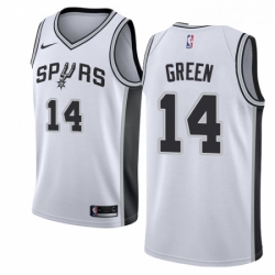Mens Nike San Antonio Spurs 14 Danny Green Swingman White Home NBA Jersey Association Edition