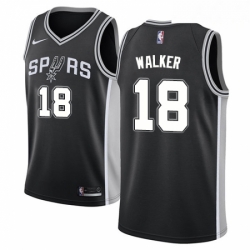 Mens Nike San Antonio Spurs 18 Lonnie Walker Swingman Black NBA Jersey Icon Edition 