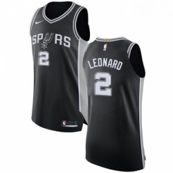 Mens Nike San Antonio Spurs 2 Kawhi Leonard Authentic Black Road NBA Jersey Icon Edition