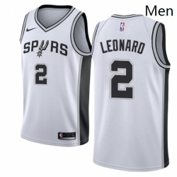 Mens Nike San Antonio Spurs 2 Kawhi Leonard Authentic White Home NBA Jersey Association Edition