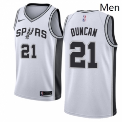 Mens Nike San Antonio Spurs 21 Tim Duncan Swingman White Home NBA Jersey Association Edition