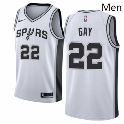 Mens Nike San Antonio Spurs 22 Rudy Gay Swingman White Home NBA Jersey Association Edition 