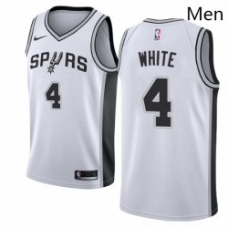 Mens Nike San Antonio Spurs 4 Derrick White Authentic White Home NBA Jersey Association Edition 
