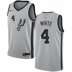 Mens Nike San Antonio Spurs 4 Derrick White Swingman Silver Alternate NBA Jersey Statement Edition 