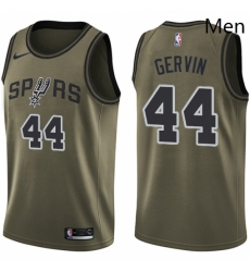 Mens Nike San Antonio Spurs 44 George Gervin Swingman Green Salute to Service NBA Jersey