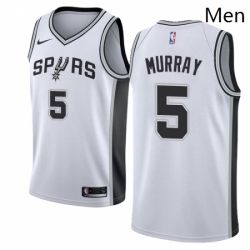 Mens Nike San Antonio Spurs 5 Dejounte Murray Authentic White Home NBA Jersey Association Edition