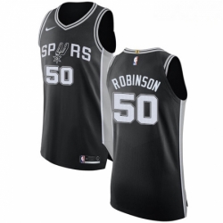 Mens Nike San Antonio Spurs 50 David Robinson Authentic Black Road NBA Jersey Icon Edition