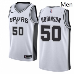 Mens Nike San Antonio Spurs 50 David Robinson Authentic White Home NBA Jersey Association Edition