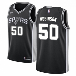 Mens Nike San Antonio Spurs 50 David Robinson Swingman Black Road NBA Jersey Icon Edition