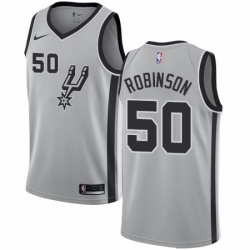 Mens Nike San Antonio Spurs 50 David Robinson Swingman Silver Alternate NBA Jersey Statement Edition