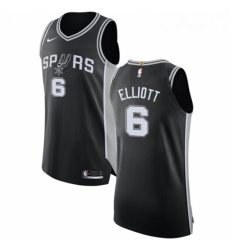 Mens Nike San Antonio Spurs 6 Sean Elliott Authentic Black Road NBA Jersey Icon Edition