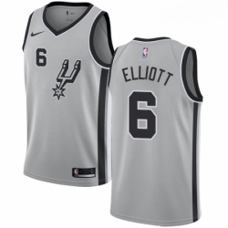 Mens Nike San Antonio Spurs 6 Sean Elliott Authentic Silver Alternate NBA Jersey Statement Edition