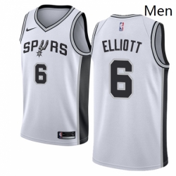 Mens Nike San Antonio Spurs 6 Sean Elliott Authentic White Home NBA Jersey Association Edition