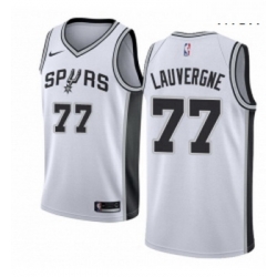 Mens Nike San Antonio Spurs 77 Joffrey Lauvergne Authentic White Home NBA Jersey Association Edition 