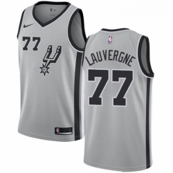 Mens Nike San Antonio Spurs 77 Joffrey Lauvergne Swingman Silver Alternate NBA Jersey Statement Edition 