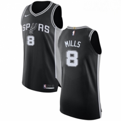 Mens Nike San Antonio Spurs 8 Patty Mills Authentic Black Road NBA Jersey Icon Edition