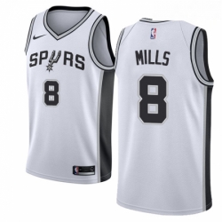 Mens Nike San Antonio Spurs 8 Patty Mills Authentic White Home NBA Jersey Association Edition