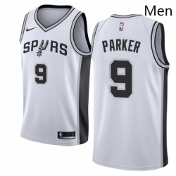 Mens Nike San Antonio Spurs 9 Tony Parker Authentic White Home NBA Jersey Association Edition