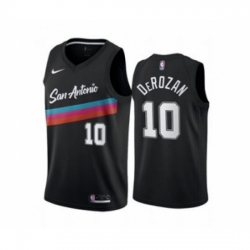 Men's San Antonio Spurs #10 DeMar DeRozan Black City Edition Fiesta 2020-21 Stitched Basketball Jersey