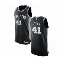 Mens San Antonio Spurs 41 Trey Lyles Authentic Black Basketball Jersey Icon Edition 