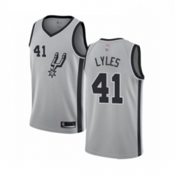 Mens San Antonio Spurs 41 Trey Lyles Authentic Silver Basketball Jersey Statement Edition 