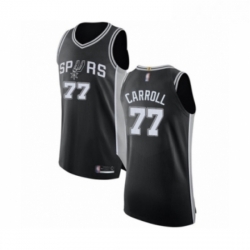 Mens San Antonio Spurs 77 DeMarre Carroll Authentic Black Basketball Jersey Icon Edition 