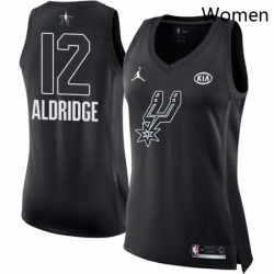 Womens Nike Jordan San Antonio Spurs 12 LaMarcus Aldridge Swingman Black 2018 All Star Game NBA Jersey