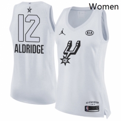 Womens Nike Jordan San Antonio Spurs 12 LaMarcus Aldridge Swingman White 2018 All Star Game NBA Jersey