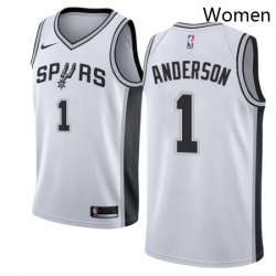 Womens Nike San Antonio Spurs 1 Kyle Anderson Swingman White Home NBA Jersey Association Edition