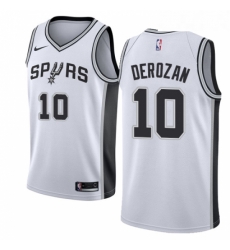 Womens Nike San Antonio Spurs 10 DeMar DeRozan Authentic White NBA Jersey Association Edition 