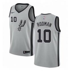 Womens Nike San Antonio Spurs 10 Dennis Rodman Authentic Silver Alternate NBA Jersey Statement Edition