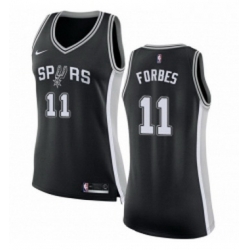 Womens Nike San Antonio Spurs 11 Bryn Forbes Swingman Black NBA Jersey Icon Edition 