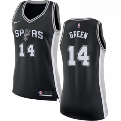 Womens Nike San Antonio Spurs 14 Danny Green Authentic Black Road NBA Jersey Icon Edition