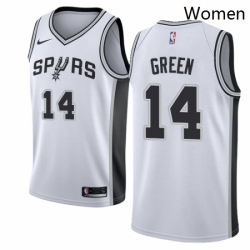 Womens Nike San Antonio Spurs 14 Danny Green Authentic White Home NBA Jersey Association Edition