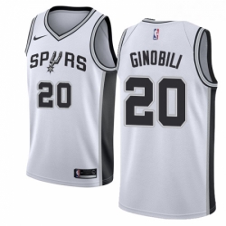 Womens Nike San Antonio Spurs 20 Manu Ginobili Authentic White Home NBA Jersey Association Edition