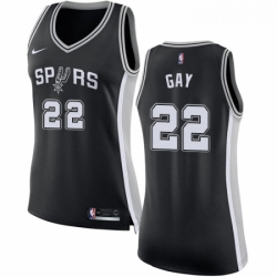 Womens Nike San Antonio Spurs 22 Rudy Gay Authentic Black Road NBA Jersey Icon Edition 
