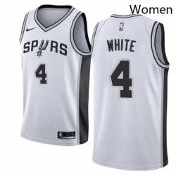 Womens Nike San Antonio Spurs 4 Derrick White Authentic White Home NBA Jersey Association Edition 