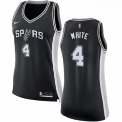 Womens Nike San Antonio Spurs 4 Derrick White Swingman Black Road NBA Jersey Icon Edition 