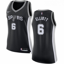 Womens Nike San Antonio Spurs 6 Sean Elliott Authentic Black Road NBA Jersey Icon Edition