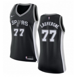 Womens Nike San Antonio Spurs 77 Joffrey Lauvergne Authentic Black Road NBA Jersey Icon Edition 