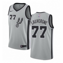 Womens Nike San Antonio Spurs 77 Joffrey Lauvergne Swingman Silver Alternate NBA Jersey Statement Edition 
