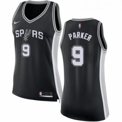 Womens Nike San Antonio Spurs 9 Tony Parker Swingman Black Road NBA Jersey Icon Edition