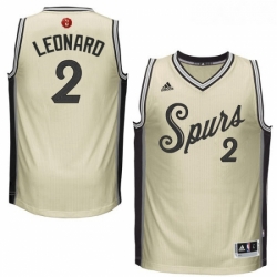 Youth Adidas San Antonio Spurs 2 Kawhi Leonard Authentic Cream 2015 16 Christmas Day NBA Jersey