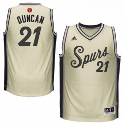 Youth Adidas San Antonio Spurs 21 Tim Duncan Authentic Cream 2015 16 Christmas Day NBA Jersey