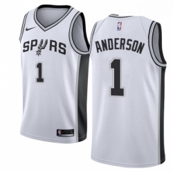 Youth Nike San Antonio Spurs 1 Kyle Anderson Swingman White Home NBA Jersey Association Edition
