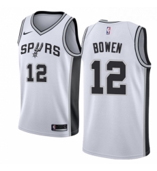 Youth Nike San Antonio Spurs 12 Bruce Bowen Authentic White Home NBA Jersey Association Edition