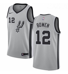 Youth Nike San Antonio Spurs 12 Bruce Bowen Swingman Silver Alternate NBA Jersey Statement Edition