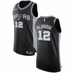 Youth Nike San Antonio Spurs 12 LaMarcus Aldridge Authentic Black Road NBA Jersey Icon Edition