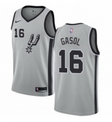 Youth Nike San Antonio Spurs 16 Pau Gasol Authentic Silver Alternate NBA Jersey Statement Edition 