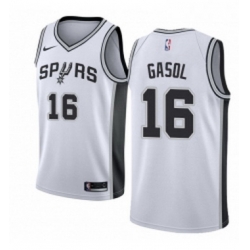 Youth Nike San Antonio Spurs 16 Pau Gasol Authentic White Home NBA Jersey Association Edition 